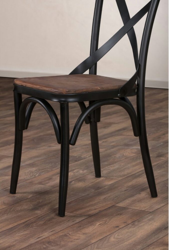 Reclaimed Wood and Iron Dining Chair Rajtaishree