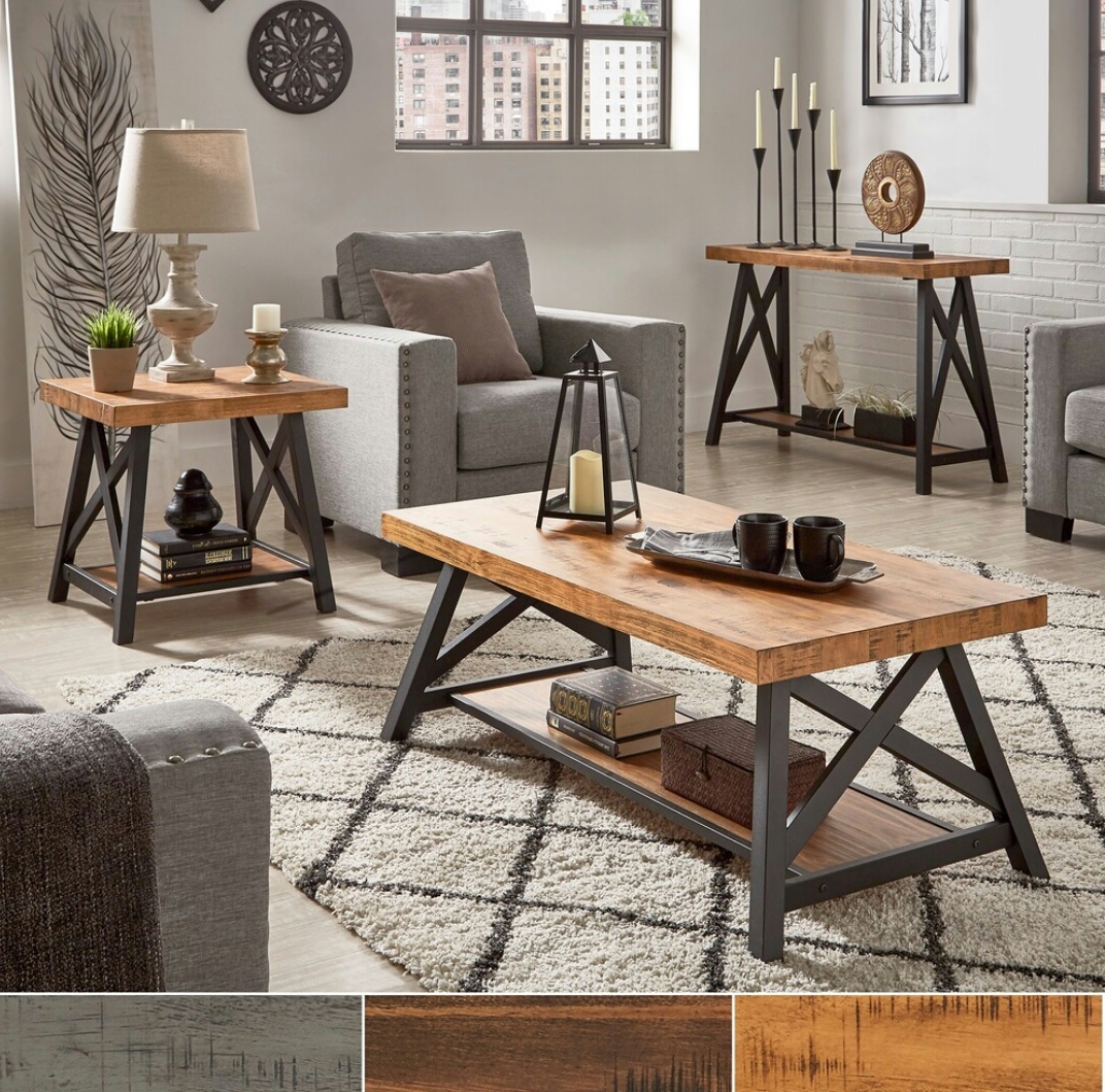 Rustic X Base Accent Table Rajtaishree