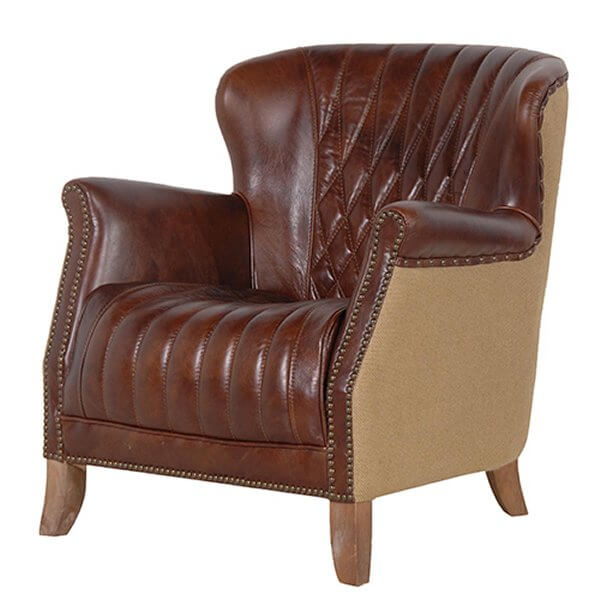 Single Seater Leather Finish Sofa